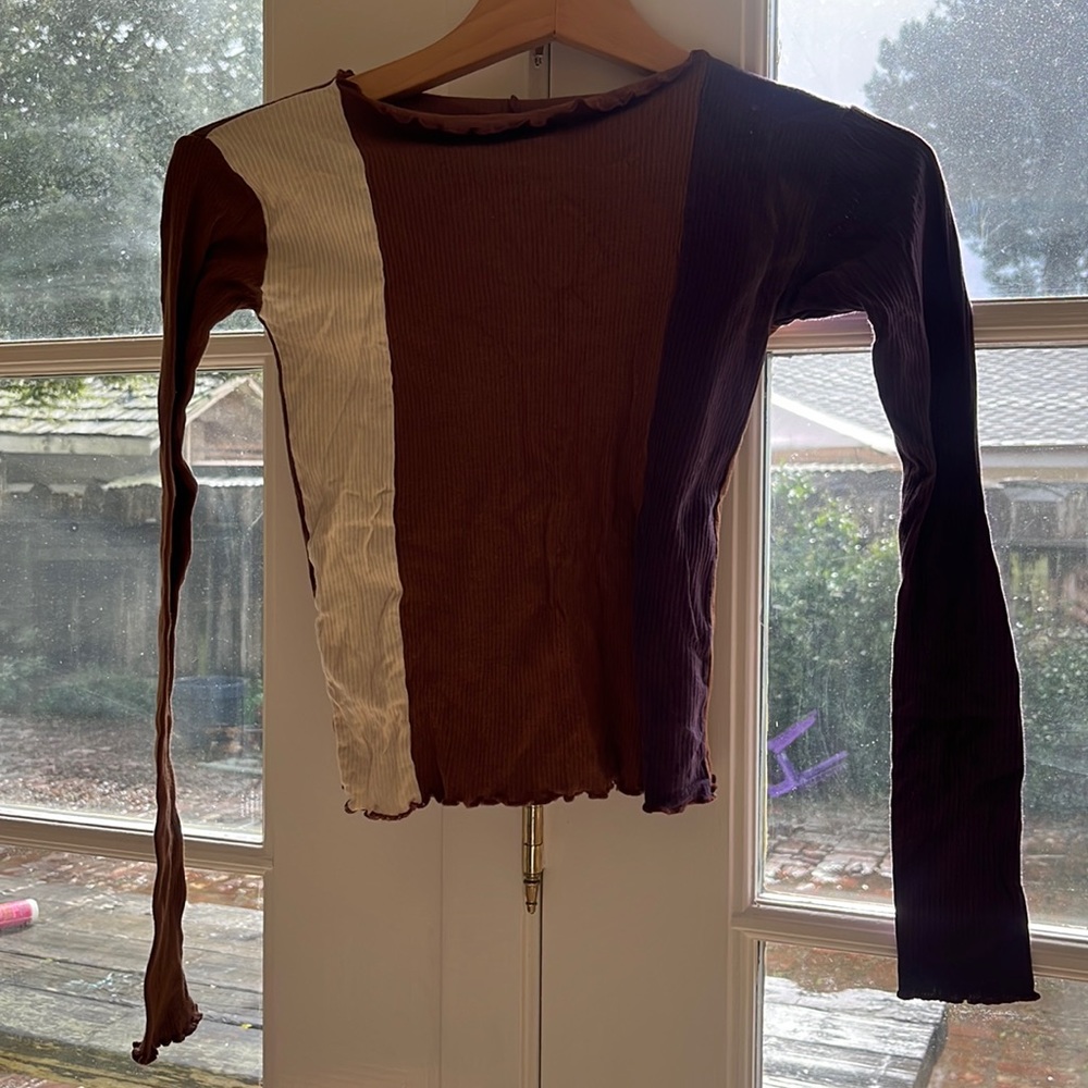 Baserange Olleta top, multi brown S